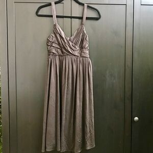 Zara Brown Draped Grecian Midi Dress Size Small
